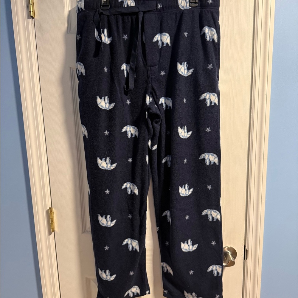 Navy Polar Bear Print Pajama Pants